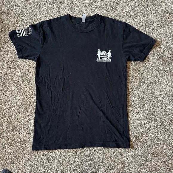 Next Level Apparel Black Tee with Yellow and White Graphics Small - Picture 2 of 7